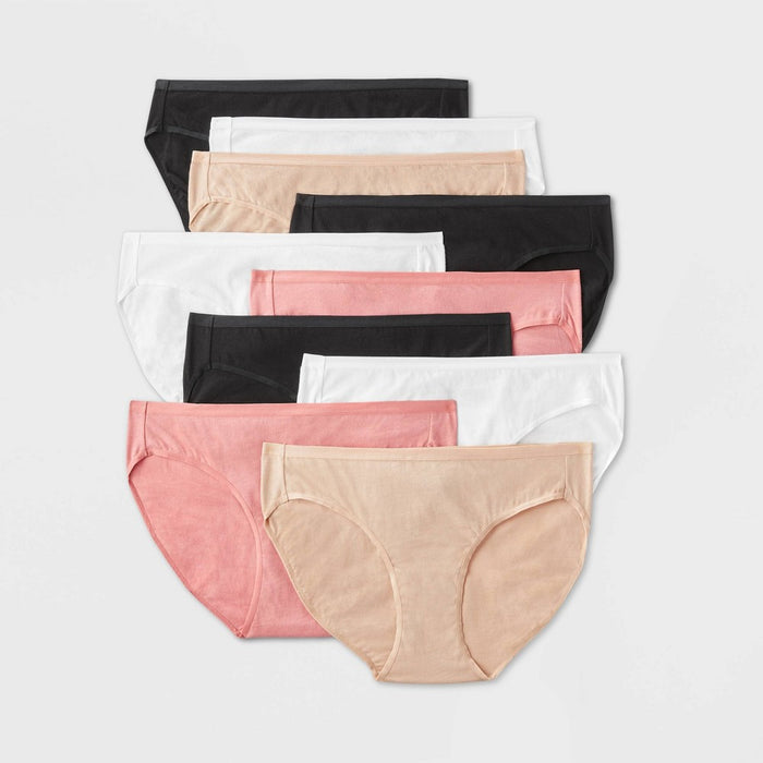 Women's Floral Print 10pk Bikini Underwear - Auden Multi M