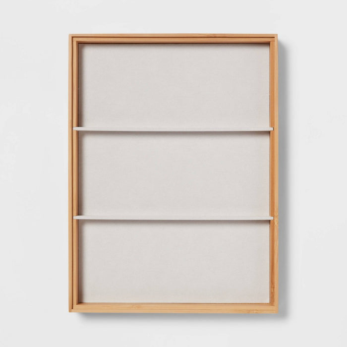 9" x 12" Stackable Bamboo Accessory 3 Section Tray - Brightroom