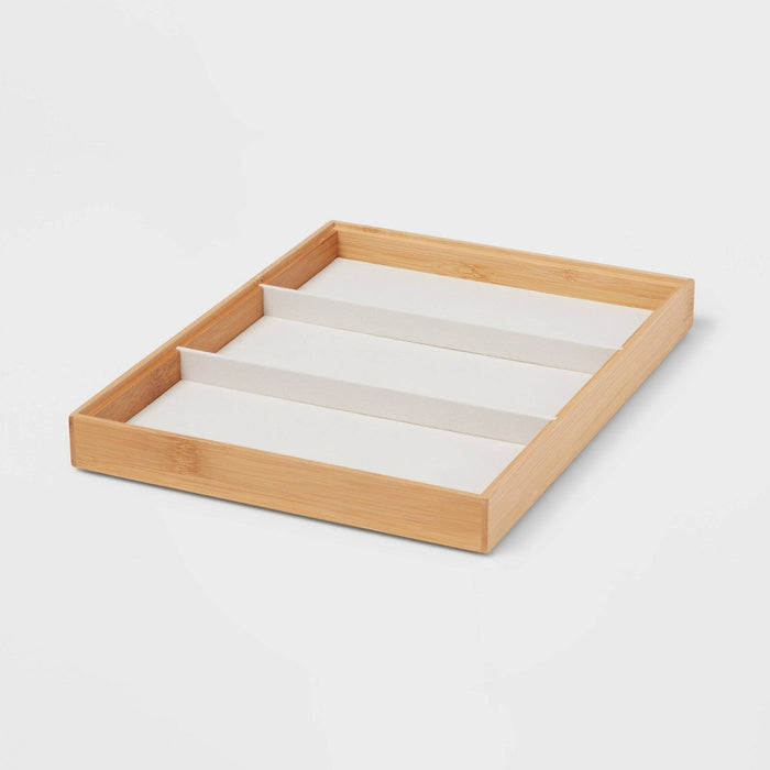 9" x 12" Stackable Bamboo Accessory 3 Section Tray - Brightroom