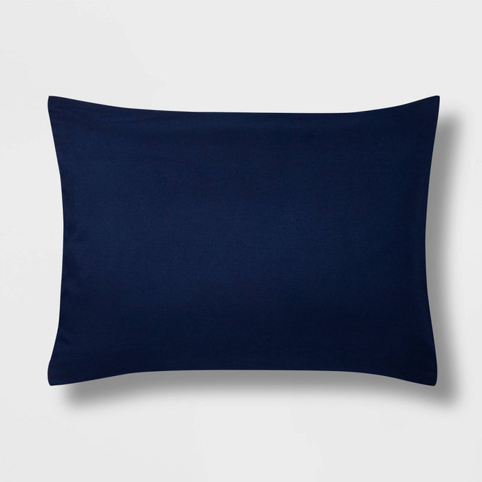 Standard Reversible Microfiber Solid Comforter Sham Navy/Blue - Room Essentials