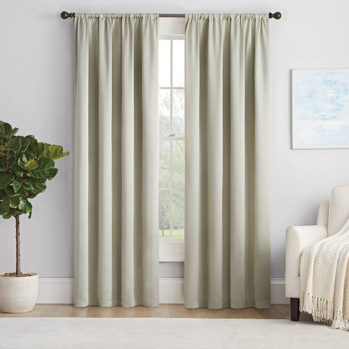 54"x84" Solid Thermapanel Room Darkening Curtain Panel Beige - Eclipse