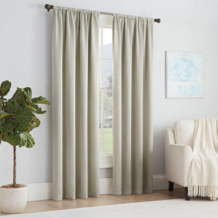 54"x84" Solid Thermapanel Room Darkening Curtain Panel Beige - Eclipse