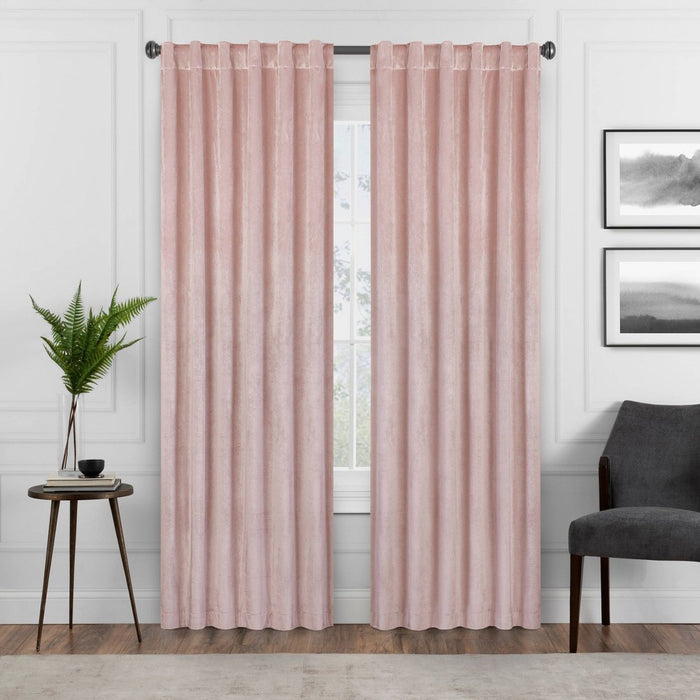 63"x50" Harper Velvet Absolute Zero Blackout Window Panel Pink - Eclipse