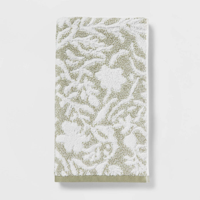 Performance Plus Hand Towel Light Green Floral - Threshold