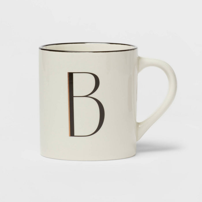 16oz Stoneware Monogram B Mug Ivory - Threshold