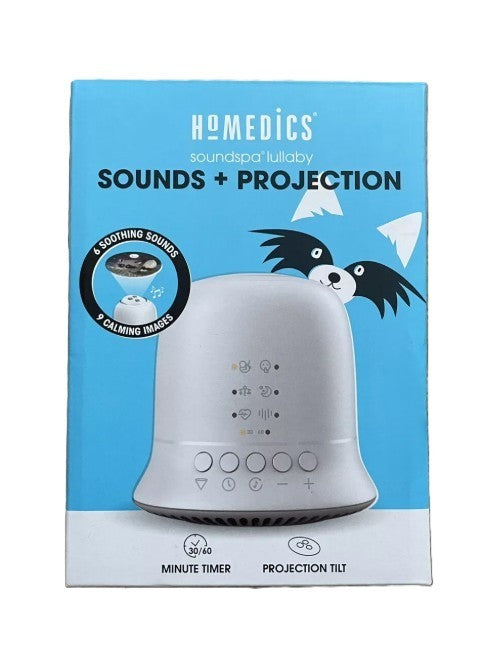 HoMedics Baby Sound Machine and Sleep Soother with Projection Night Light and 6 Soothing Sounds.