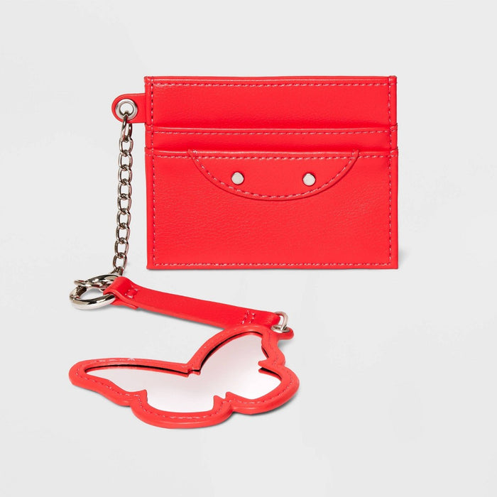 Card Case and Key Rings Keychain - Wild Fable Pink