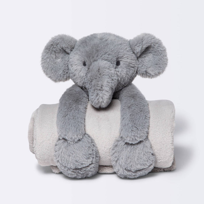 Plush Blanket with Soft Toy - Cloud Island Gray Elephant