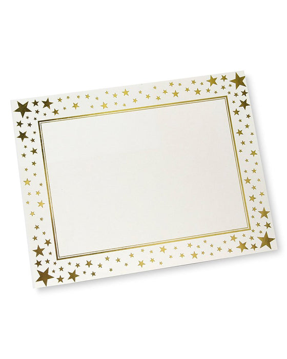 Gartner Studios Gold Star Foil Certificate Paper, 80Lb 8.5” X 11”, 15 Count