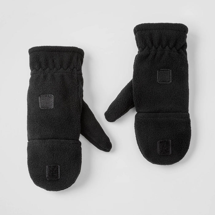 Boys' Fleece Gloves - Cat & Jack Black 8-16