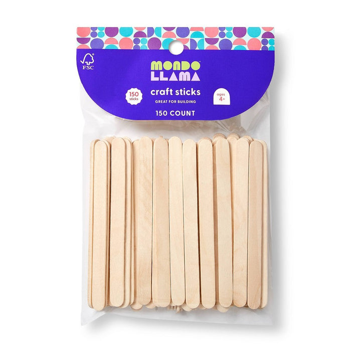 150ct Craft Sticks Natural - Mondo Llama