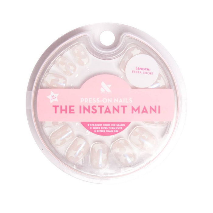 Olive & June Press-On Fake Nails-Extra Short Squoval-Pink Goldfish Lrg Star-42ct