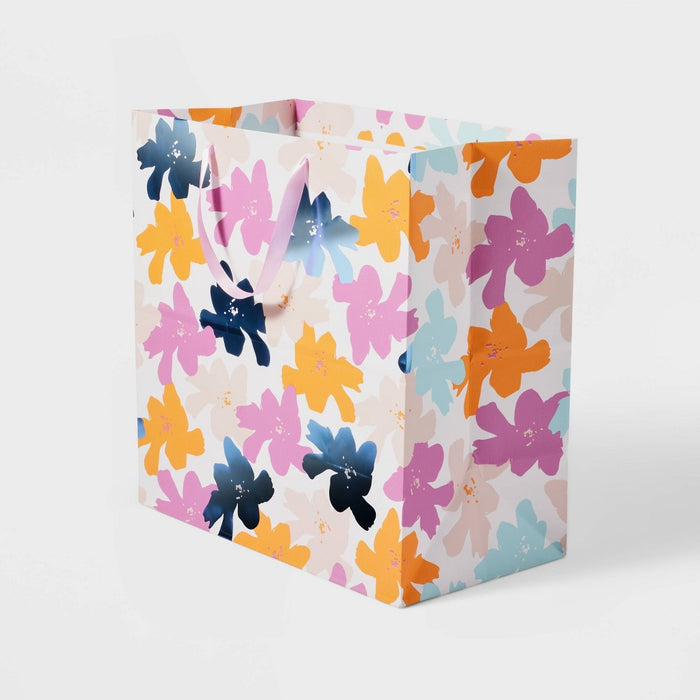 Square Bag Floral with Blue Foil - Spritz