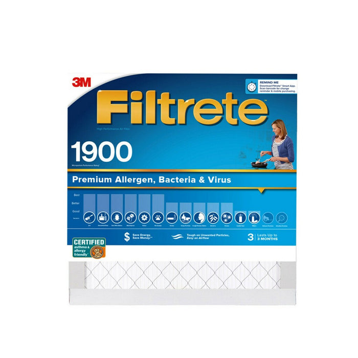 Filtrete 12x12x1 Premium Allergen Bacteria and Virus Air Filter 1900 MPR