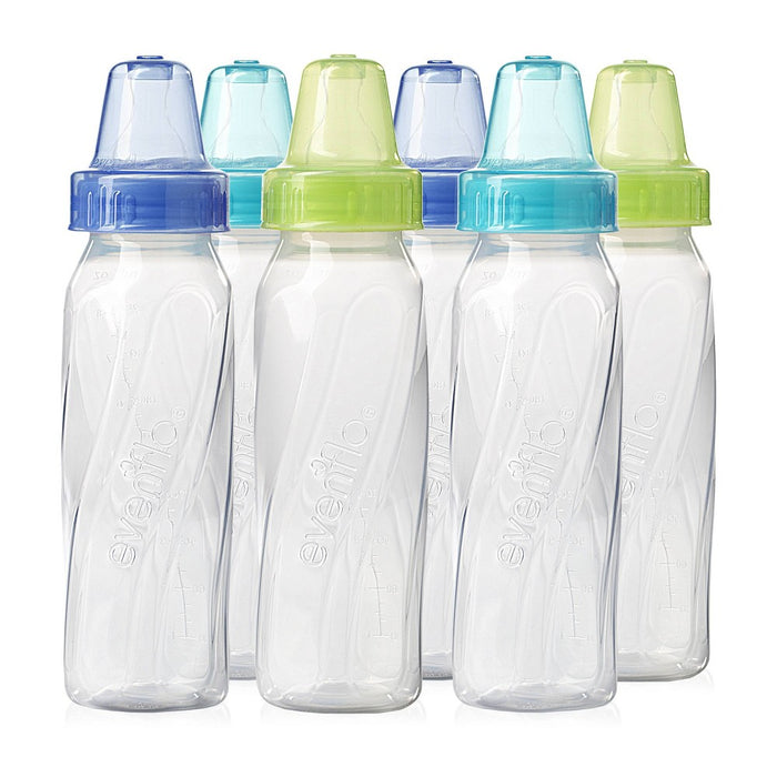Evenflo Feeding Classic Clear Plastic Baby Bottles - 8oz/6pk