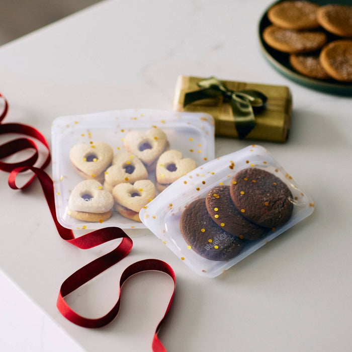 stasher Holiday Dots Reusable Food Storage Bag - Snack