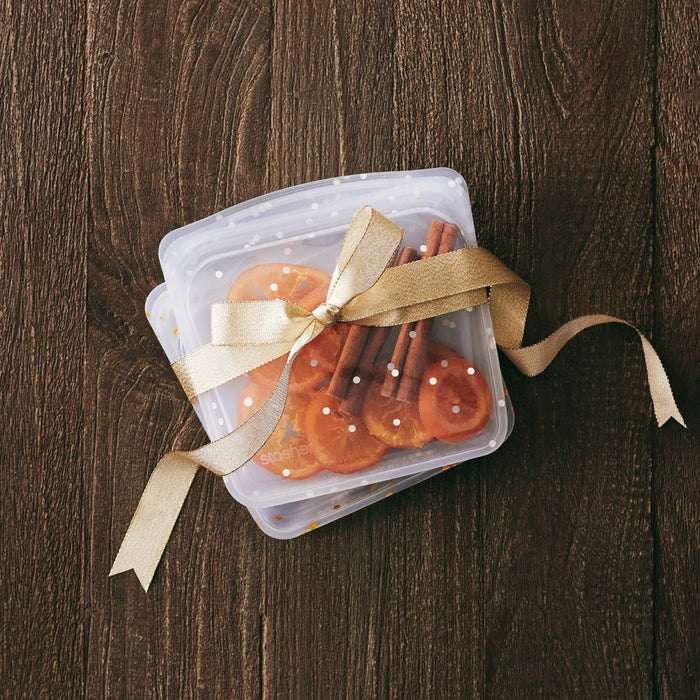 stasher Holiday Dots Reusable Food Storage Bag - Snack