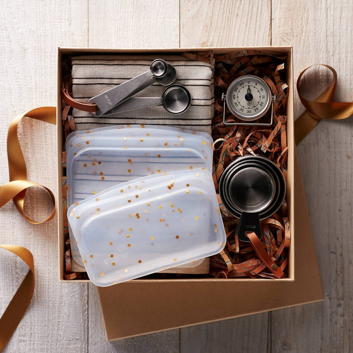 stasher Holiday Dots Reusable Food Storage Bag - Snack