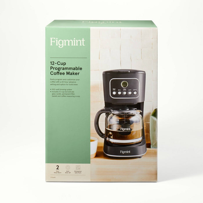 12 Cup Programmable Coffee Maker Gray - Figmint