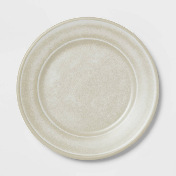 10.5" Melamine and Bamboo Dinner Plate White - Threshold