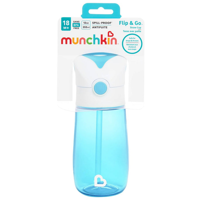 Munchkin Flip & Go Straw Cup - Blue - 12oz
