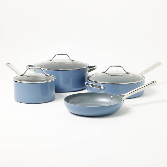 7pc Nonstick Ceramic Coated Aluminum Cookware Set Blue - Figmint (LOCAL PICKUP ONLY)