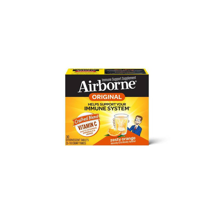 Airborne Immune Support Supplement Dissolving Tablets - Zesty Orange - 30ct