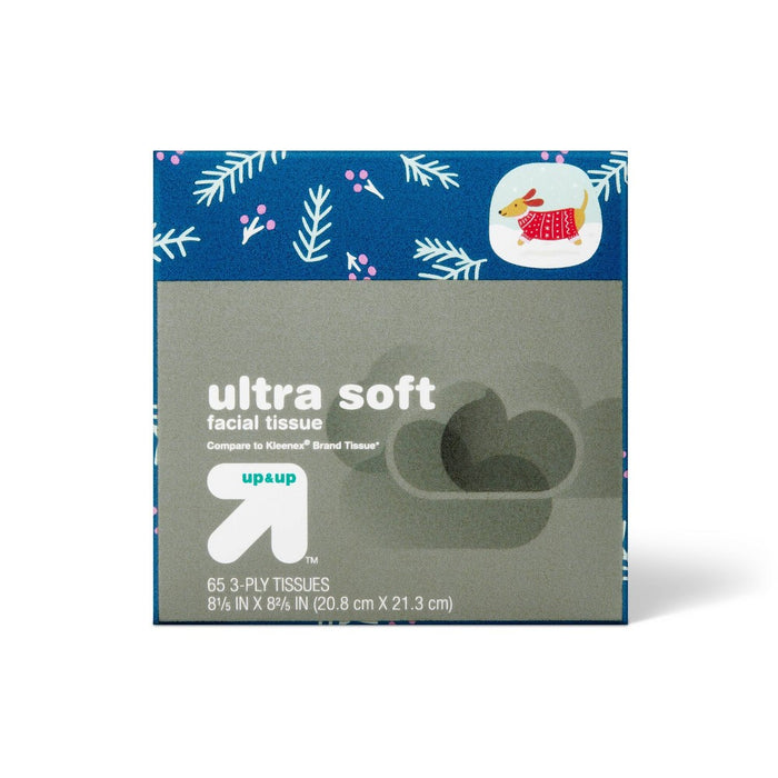Holiday Ultra Soft Facial Tissue - Dog/Cat - 65ct - up & up