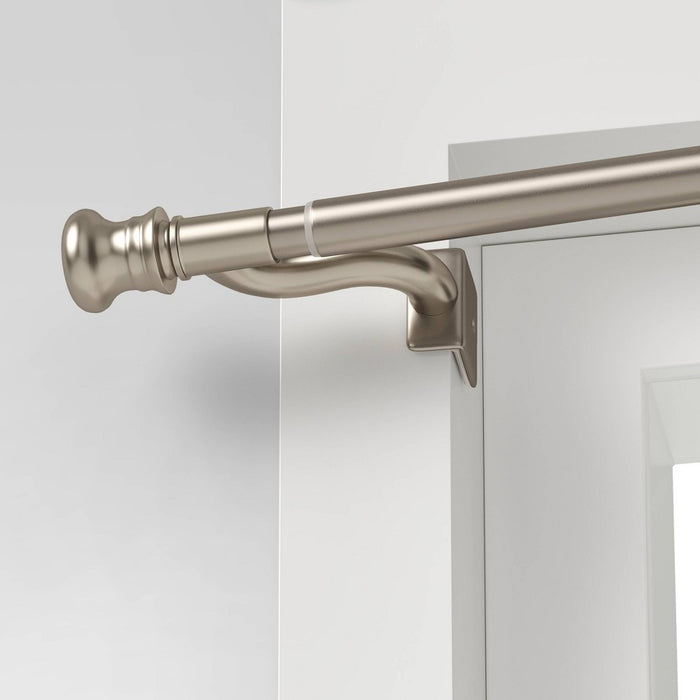 48"-84" Twist and Shout Easy Install Curtain Rod Brushed Nickel - Room Essentials