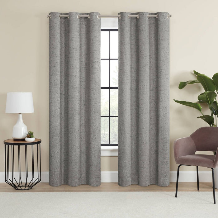 2pk 37"x84" Eclipse Blackout Adagio Curtain Panels Gray
