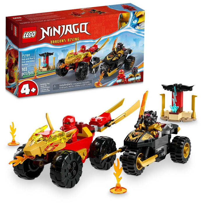LEGO NINJAGO Kai and Ras's Car and Bike Battle Toddler Building Toy 71789