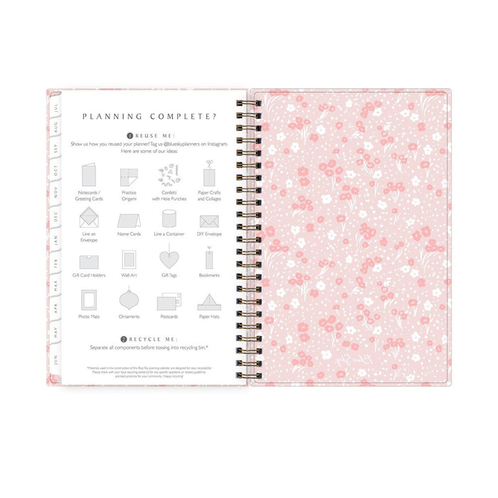 Blue Sky x One Tree Planted 2023-24 Academic Planner Clear Cover 5"x8" Weekly/Monthly Wirebound Maeve Pink