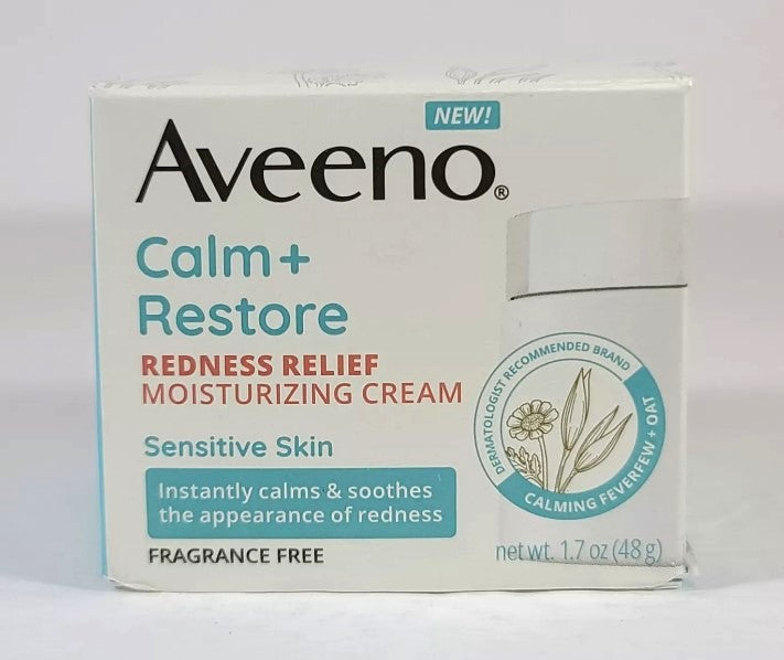 Aveeno Calm + Restore Redness Relief Moisturizing Cream for Sensitive Skin - Fragrance Free - 1.7 fl oz