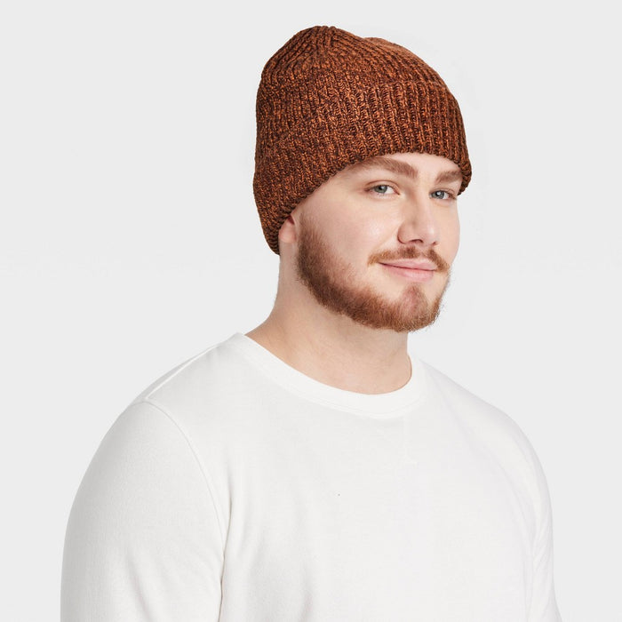 Men's Rib-Knit Value Beanie - Goodfellow & Co Brown