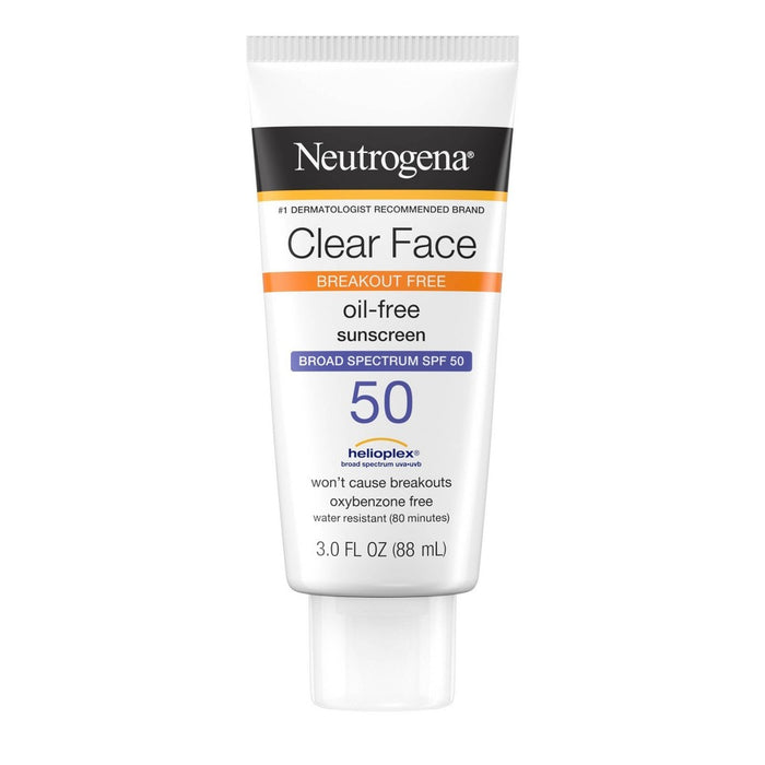 Neutrogena Clear Face Sunscreen Lotion, SPF 50, 3oz EXP 07/2027