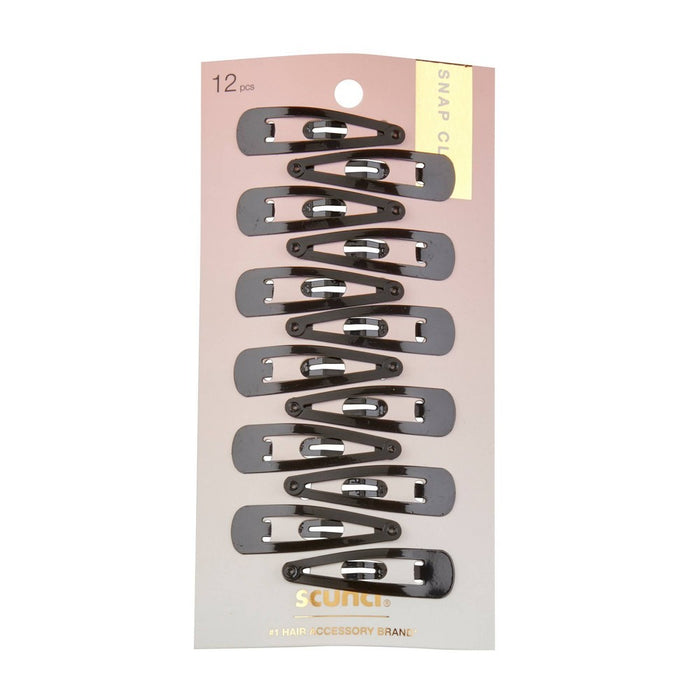 scunci Snap Clip - Black - 12pk