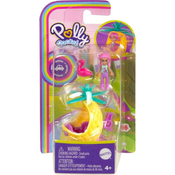 Polly Pocket Pollyville Micro Doll with Hedgehog-Themed Car and Mini Hedgehog