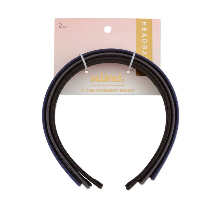 scunci wide woven fabric headbands - 3pk