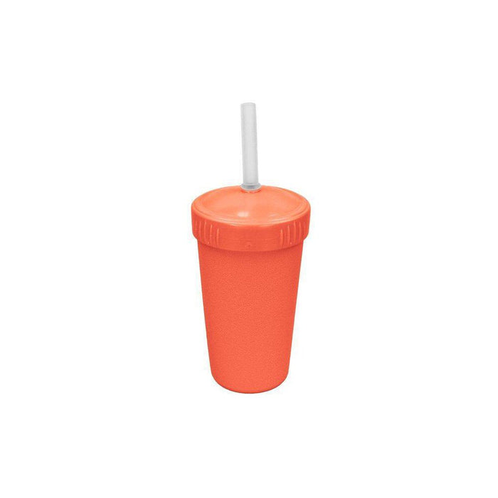 Re-Play 10 fl oz Recycled Straw Cup with Silicone No-Pull-Out Straw - Melon