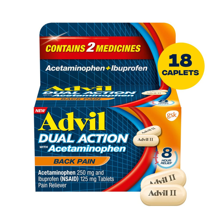 Advil Dual Action NSAID Ibuprofen Back Reliever - 18ct