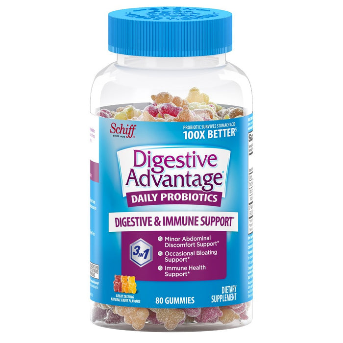 Digestive Advantage Probiotic Gummies - Fruit Flavors - 80ct