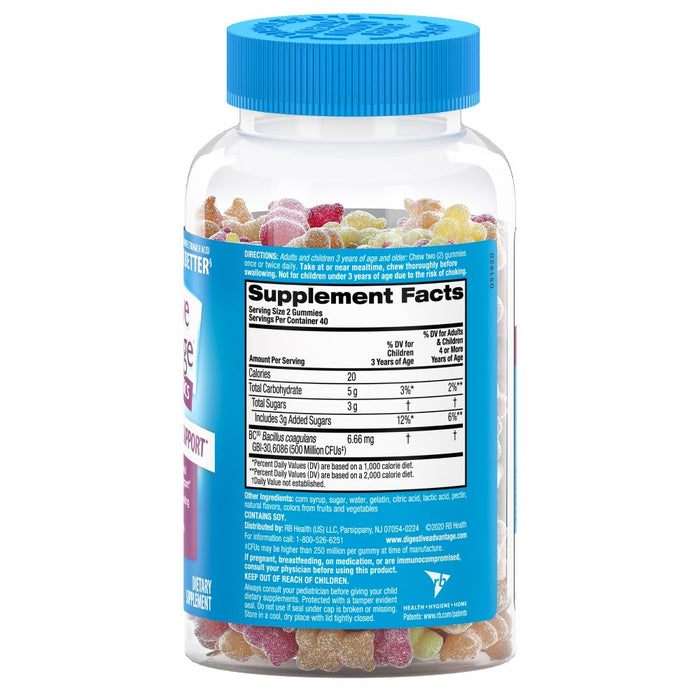 Digestive Advantage Probiotic Gummies - Fruit Flavors - 80ct