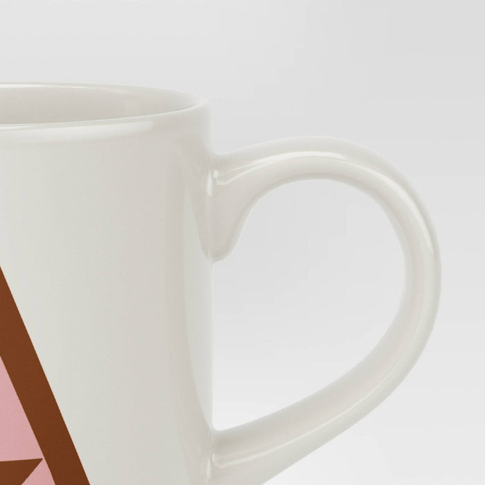 16oz Stoneware Monogram A Mug Light Pink - Opalhouse