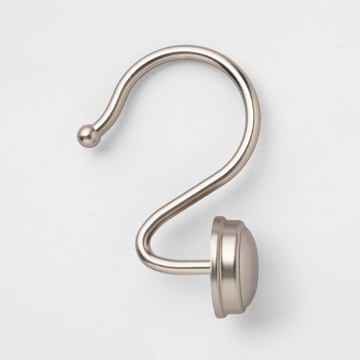 Rust Proof Button Shower Hook Nickel - Threshold