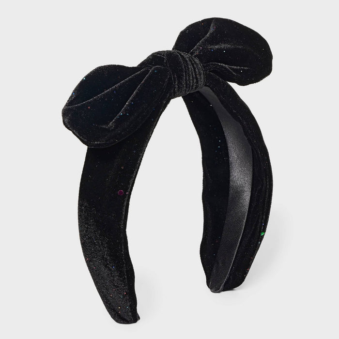 Girls' Velvet Bow Headband - Cat & Jack Black