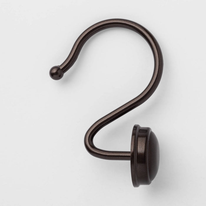 Rust Proof Button Shower Hook Bronze - Threshold