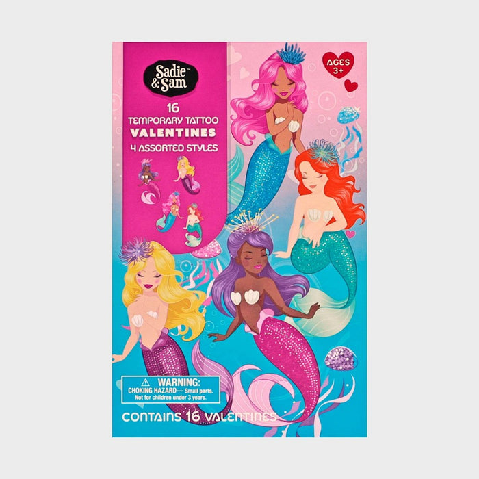 16ct Sadie & Sam Valentine's Exchange Cards Mermaid Tattoo