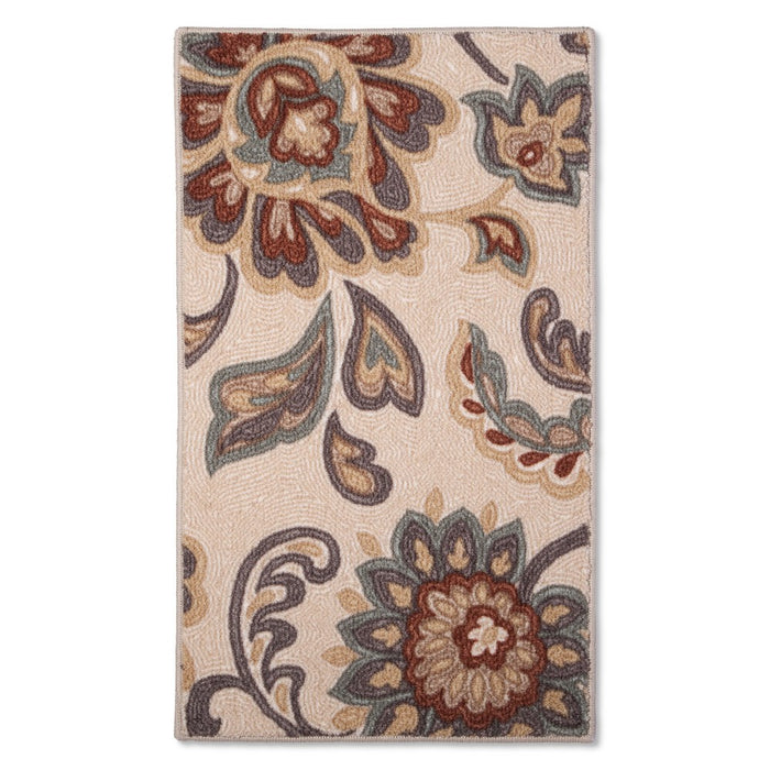 Maples 1'8"x2'10" Washable Paisley Floral Accent Rug Tan