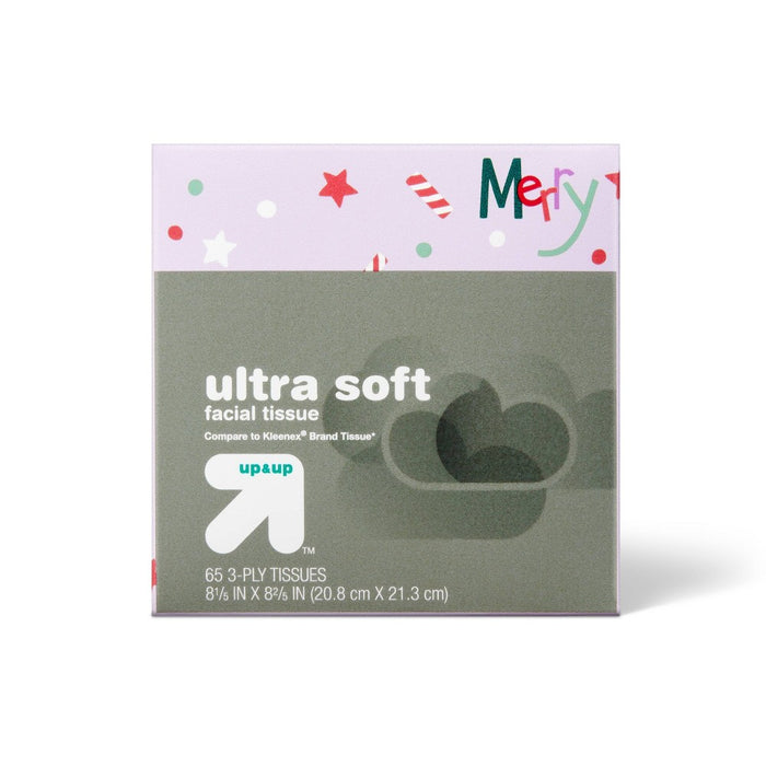 Holiday Ultra Soft Facial Tissue - Merry/Feliz - 65ct - up & up