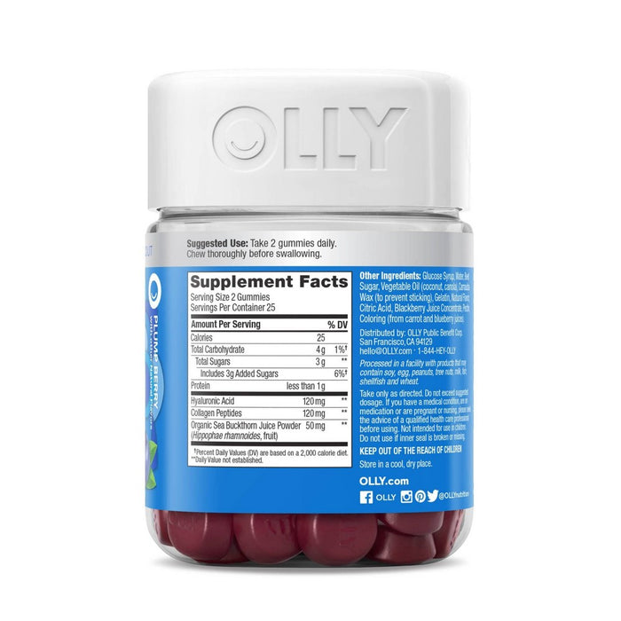 OLLY Glowing Skin Collagen Chewable Gummies - Berry - 50ct